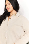IVY OVERSIZED CORDUROY BUTTON-DOWN TUNIC TOP