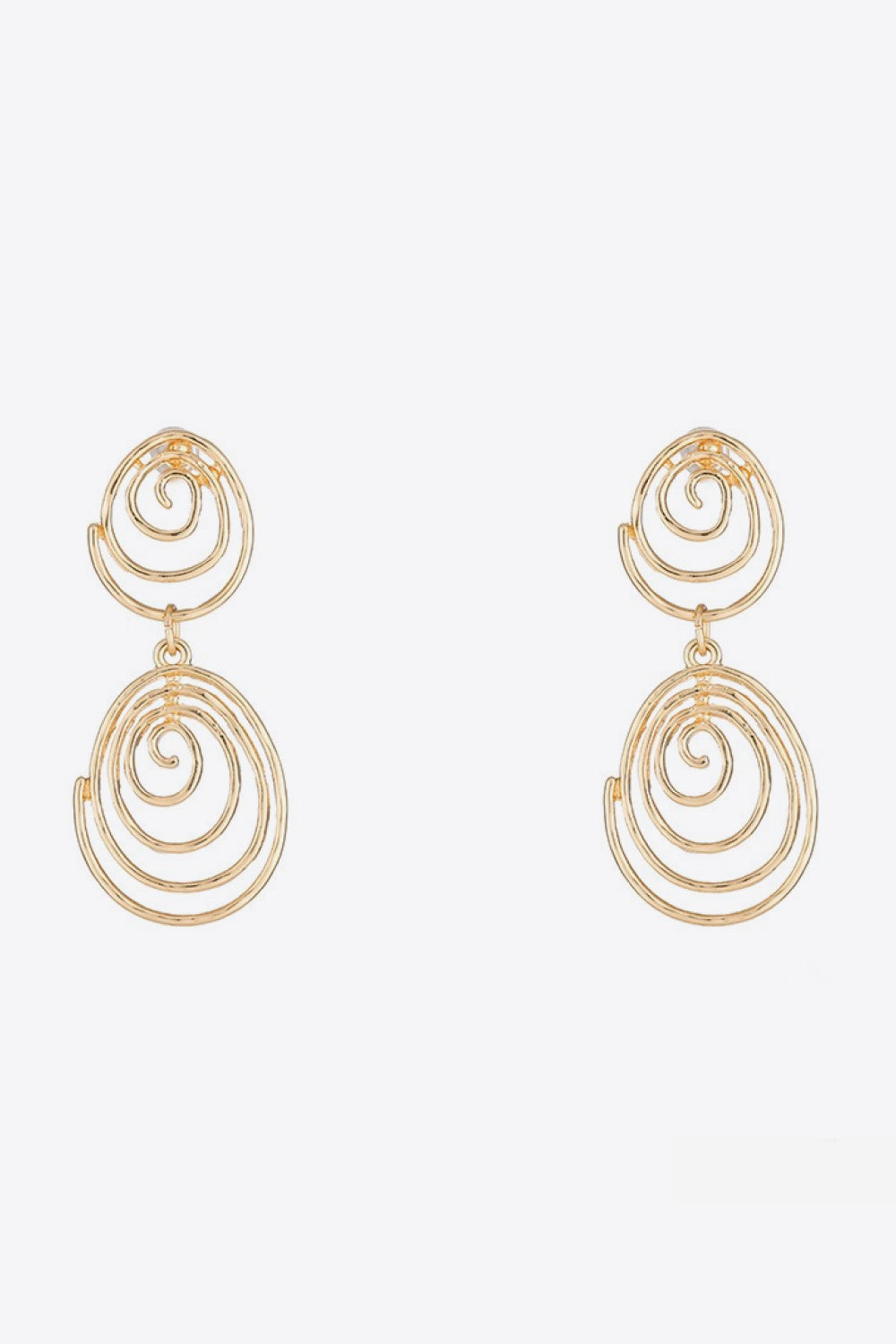 18K GOLD-PLATED ALLOY SPIRAL EARRINGS