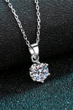 SOLITAIRE MOISSANITE 925 STERLING SILVER NECKLACE
