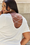 PEARLY WHITE CRISS CROSS OPEN BACK TOP