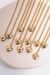 ZIRCON HEART SHAPED 14K GOLD-PLATED NECKLACE