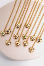 ZIRCON HEART SHAPED 14K GOLD-PLATED NECKLACE