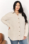 IVY OVERSIZED CORDUROY BUTTON-DOWN TUNIC TOP