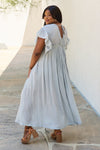 SWEET LOVELY DRAWSTRING BUTTERFLY SLEEVE MAXI