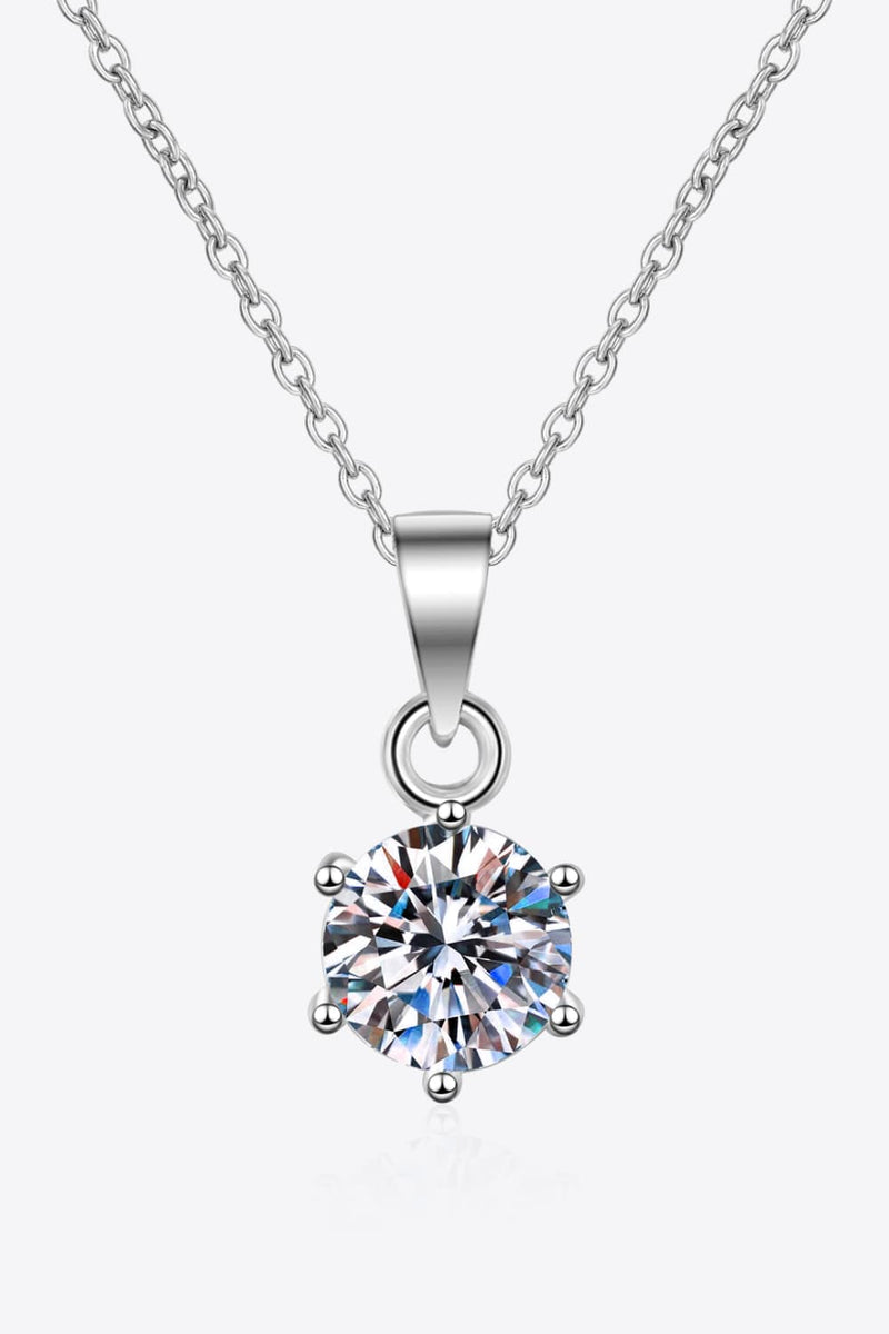 SOLITAIRE MOISSANITE 925 STERLING SILVER NECKLACE