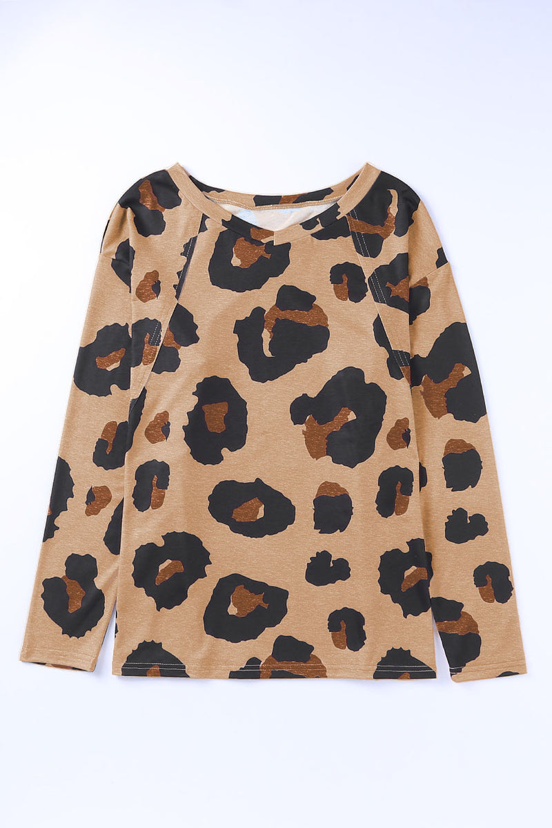 ON THE LOOSE LEOPARD LONG SLEEVE TOP